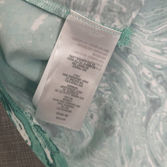 Elizabeth & Clarke Shirt Women Extra Small Marble Print Hi-Low Hem StainTech New - Picture 11 of 13